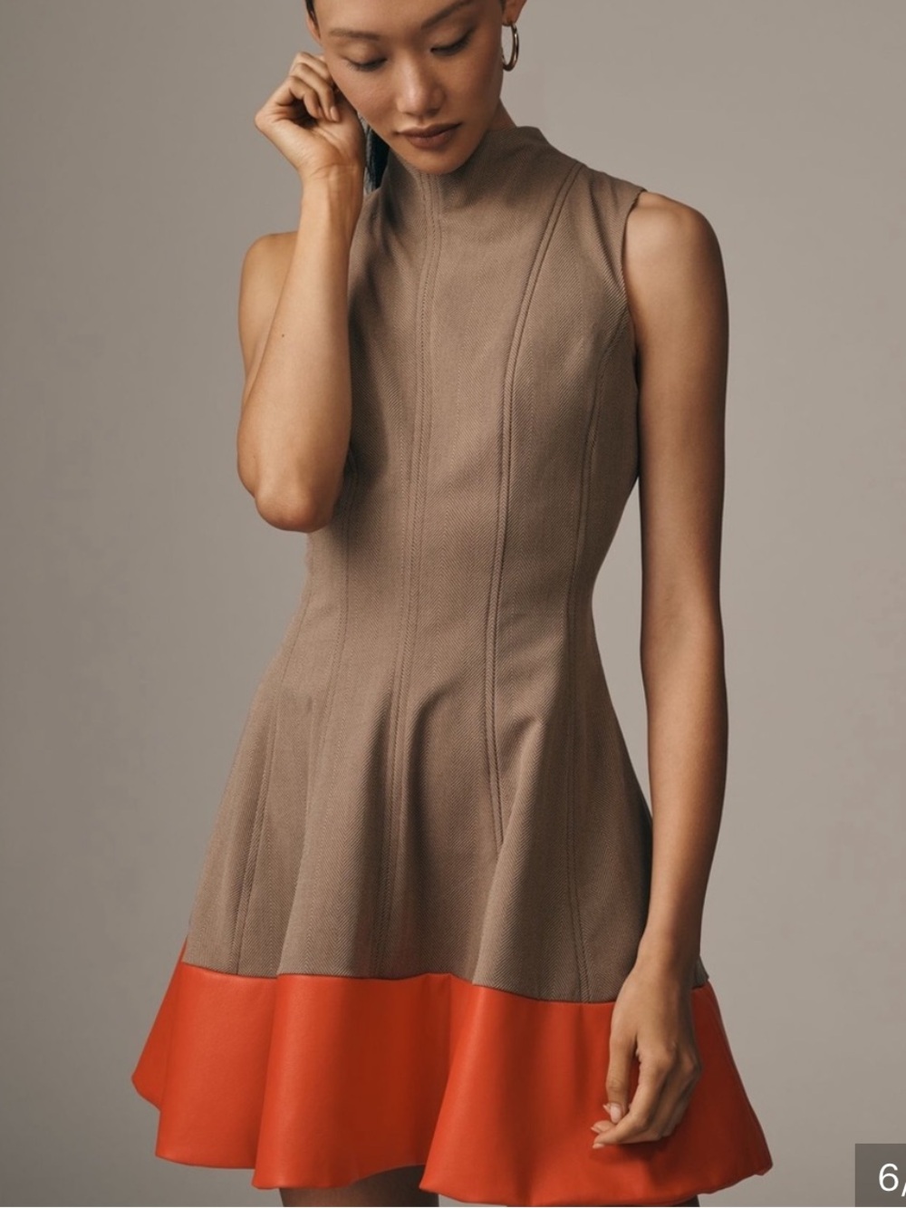 NWT Anthropologie brown patterned dress Medium Petite